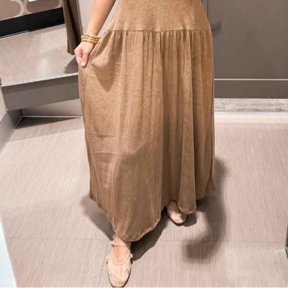 NWT~Universal Thread Tan Sleeveless Maxi Sundress drop waist textured SZ XXL - Picture 6 of 10